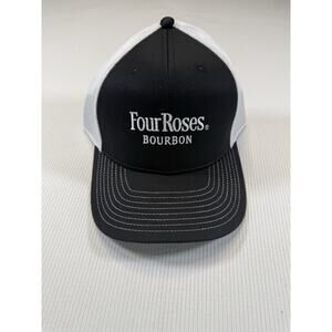 Four Roses Bourbon Trucker Hat Black White Mesh Snapback New
